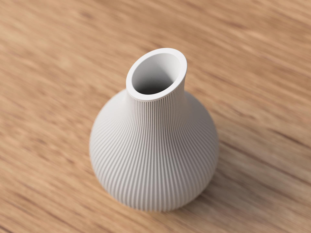 Japandi Asymmetric Ribbed Vase