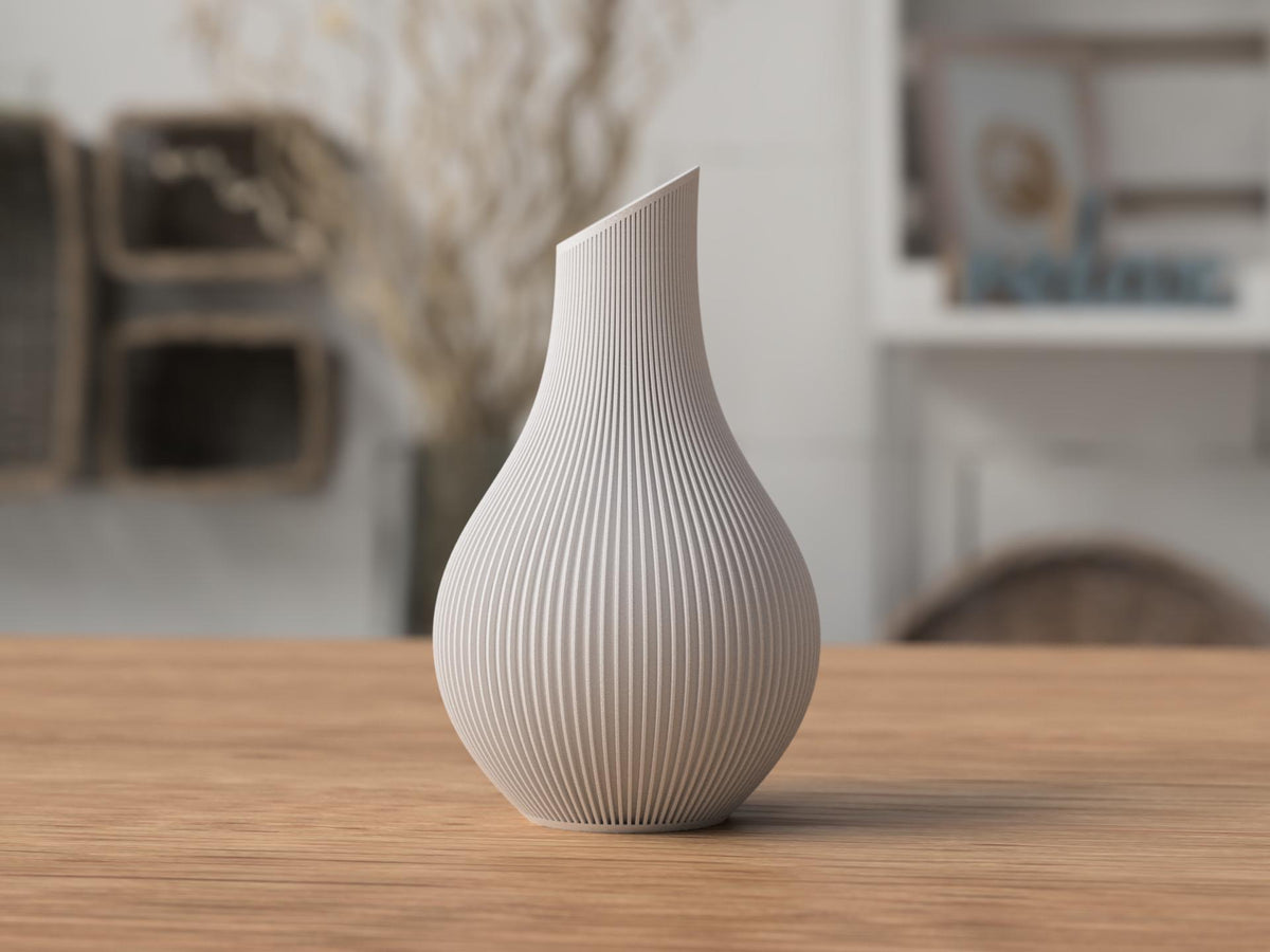 Japandi Asymmetric Ribbed Vase