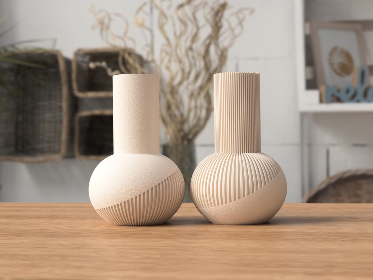 Japandi Tall Ribbed Vase