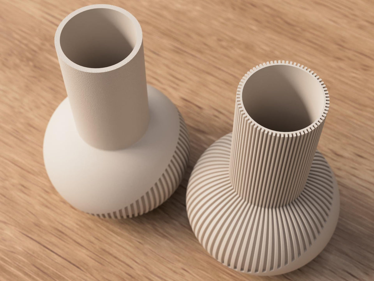 Japandi Tall Ribbed Vase