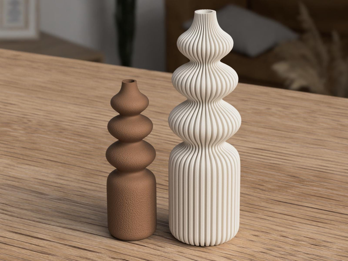 Fuzzy Ribbed Nordic Vase