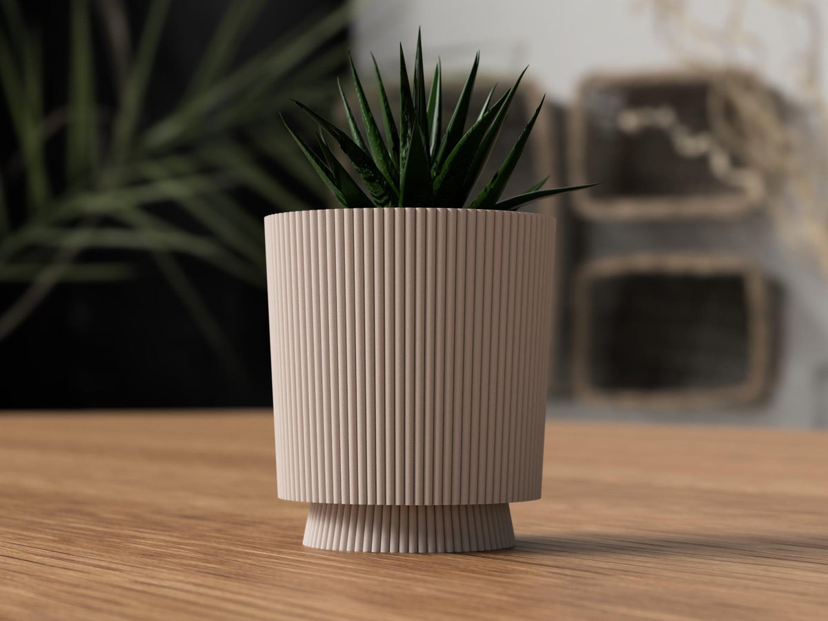 Japandi Juno Twist-Lock Planter with Drip Tray