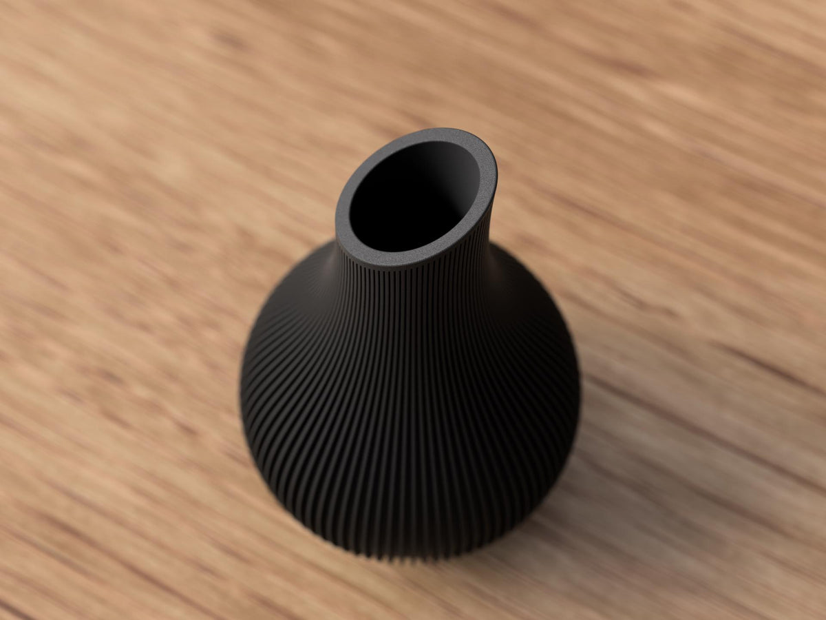 Japandi Asymmetric Ribbed Vase