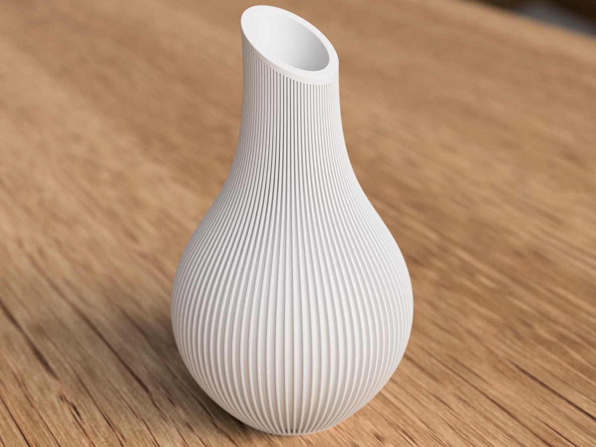 Japandi Asymmetric Ribbed Vase