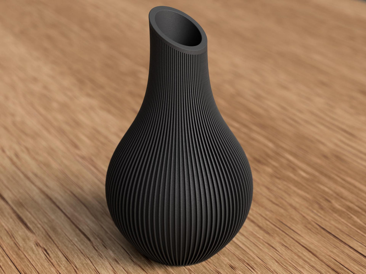 Japandi Asymmetric Ribbed Vase