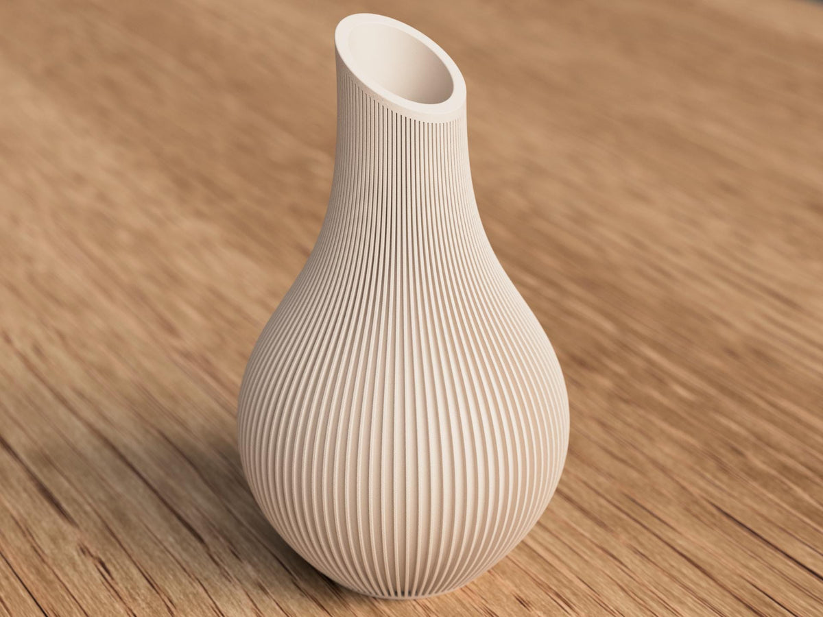 Japandi Asymmetric Ribbed Vase
