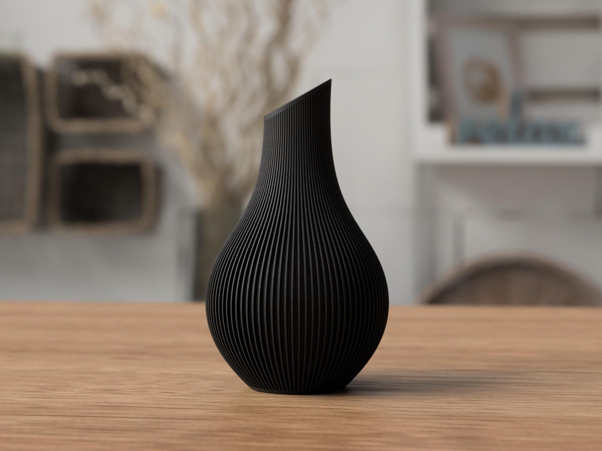 Japandi Asymmetric Ribbed Vase