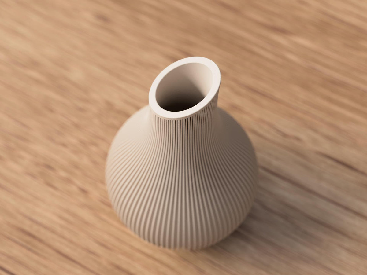 Japandi Asymmetric Ribbed Vase