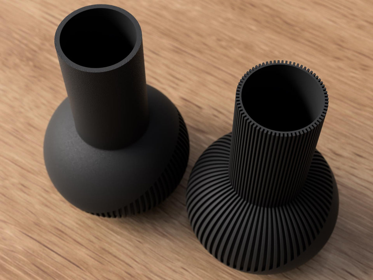 Japandi Tall Ribbed Vase