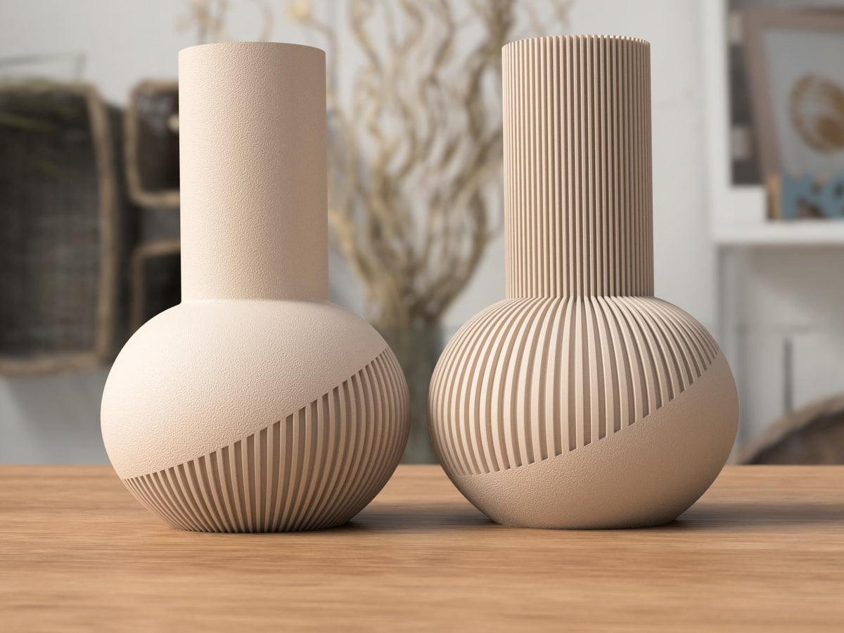 Japandi Tall Ribbed Vase