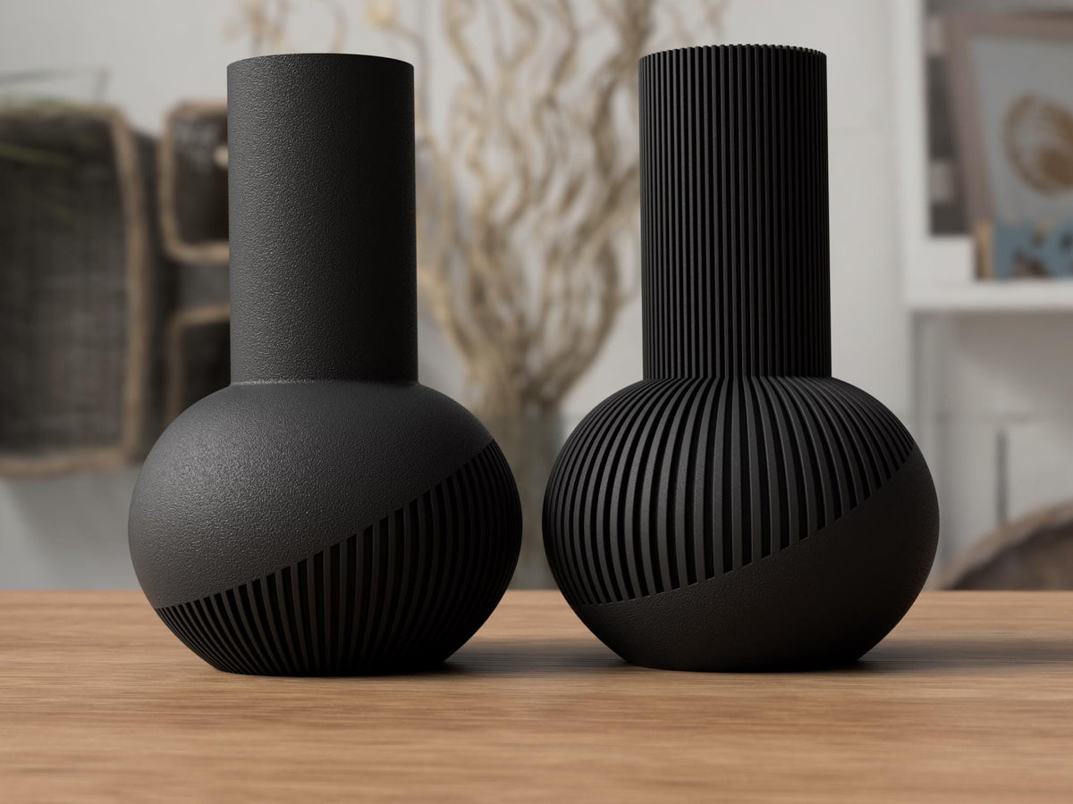 Japandi Tall Ribbed Vase