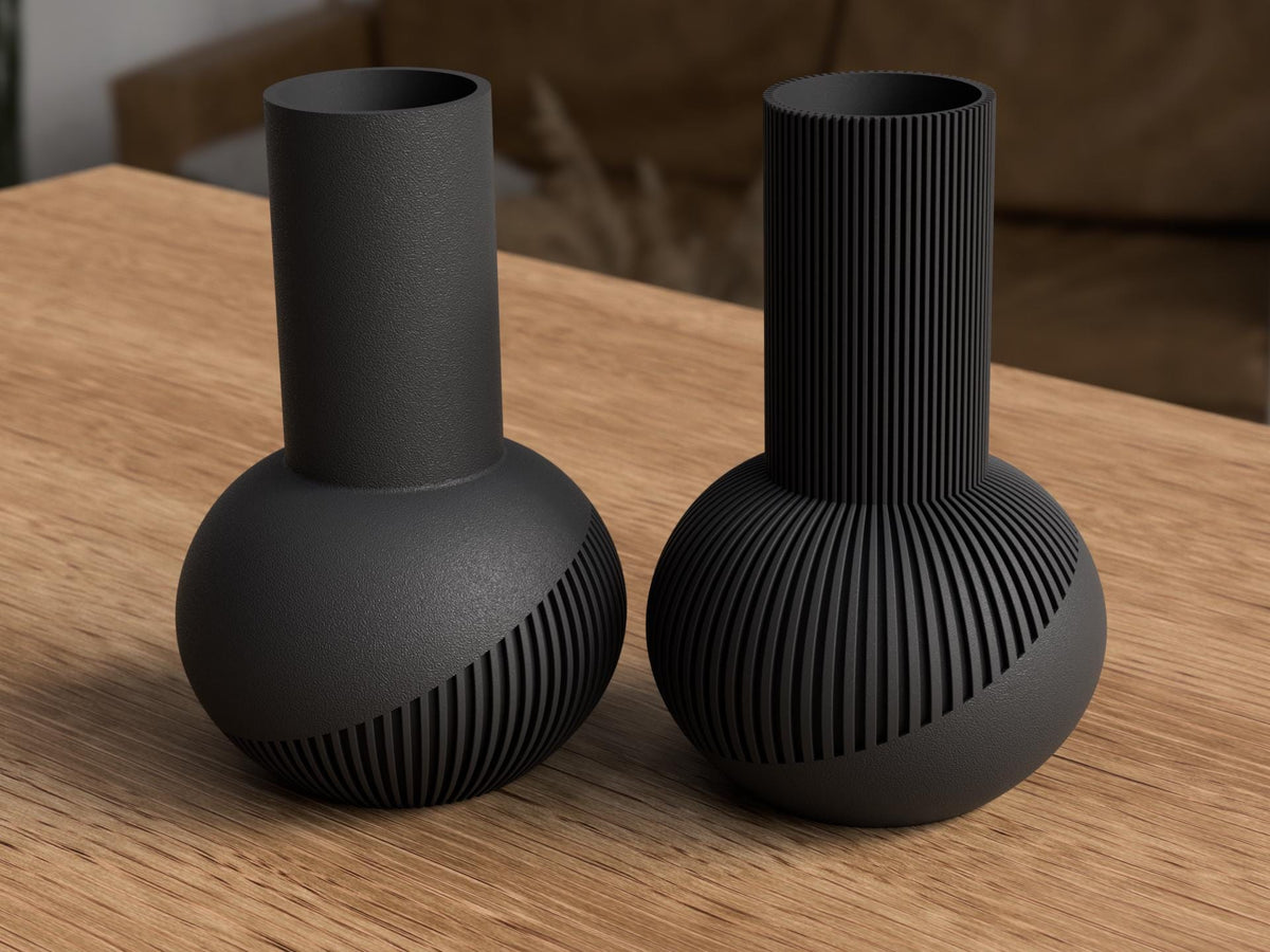 Japandi Tall Ribbed Vase