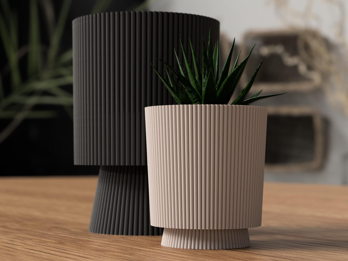 Japandi Juno Twist-Lock Planter with Drip Tray